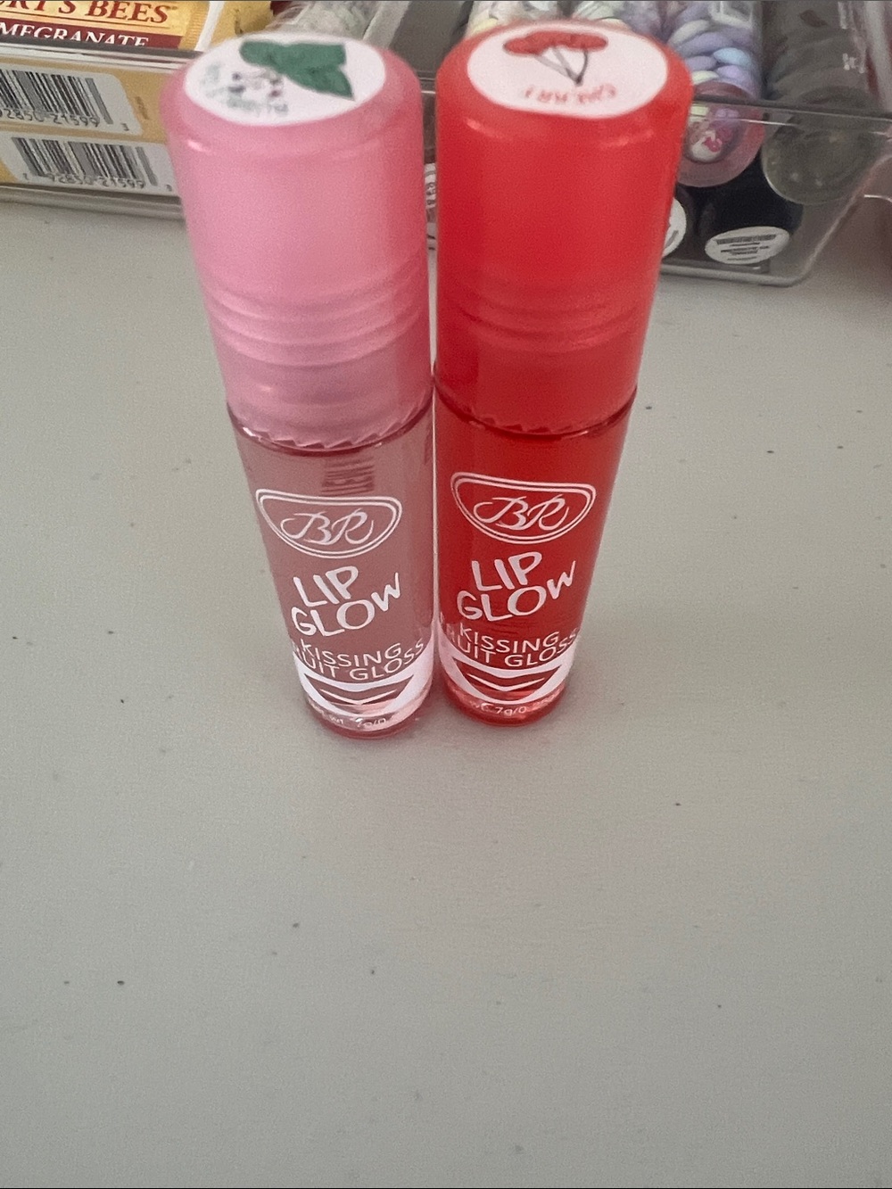 2 Banana Republic Lip Glow Duo - Pink & Red Kissing Tint Gloss